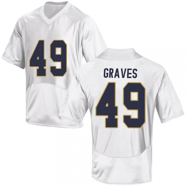 Mike Graves Notre Dame Fighting Irish NCAA Men's #49 White Game College Stitched Football Jersey HTH5755JI